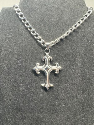 FLUER DE LIS STYLE CROSS PENDANT MADE FROM STAINLESS STEEL