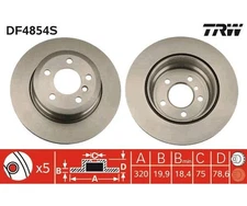 2pcs Brake Disc TRW DF4854S for BMW X5 X6