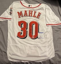 TYLER MAHLE Signed Auto Authentic NIKE Cincinnati Reds Jersey w/Inscriptions PSA