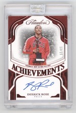 Derrick Rose 2024-25 Panini Flawless Achievements On Card Auto Red /15 Q1887