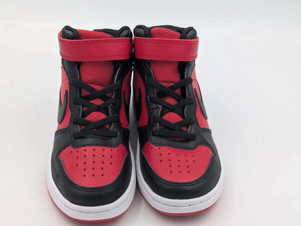 Nike Court Borough Mid 2 (PSV) Zapatos Niño 13C Rojo Negro Blanco CD7783 602 Foto 3 de 4