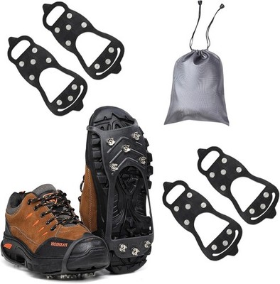 2 Pairs Ice Cleats Snow Traction Cleats Crampon for Walking on Snow and Ice Non