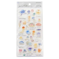 Kamio Japan Jellyfish [Seal Sheet] Adult Picture Book Sticker Notebook Deco Funn