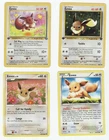 Pokémon TCG Eevee LOT of 4, incl. two 1st Edition cards