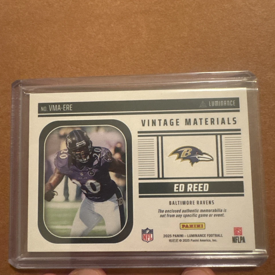 2025 Luminance Fútbol Vintage Materiales 1/1 SWOOSH ✔️ Parche ED REED Ravens 🔥 Foto 2 de 4