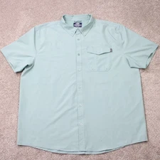 Aftco Aftech Shirt Mens 2XL XXL Blue Vented Fishing Long Sleeve Button S/S