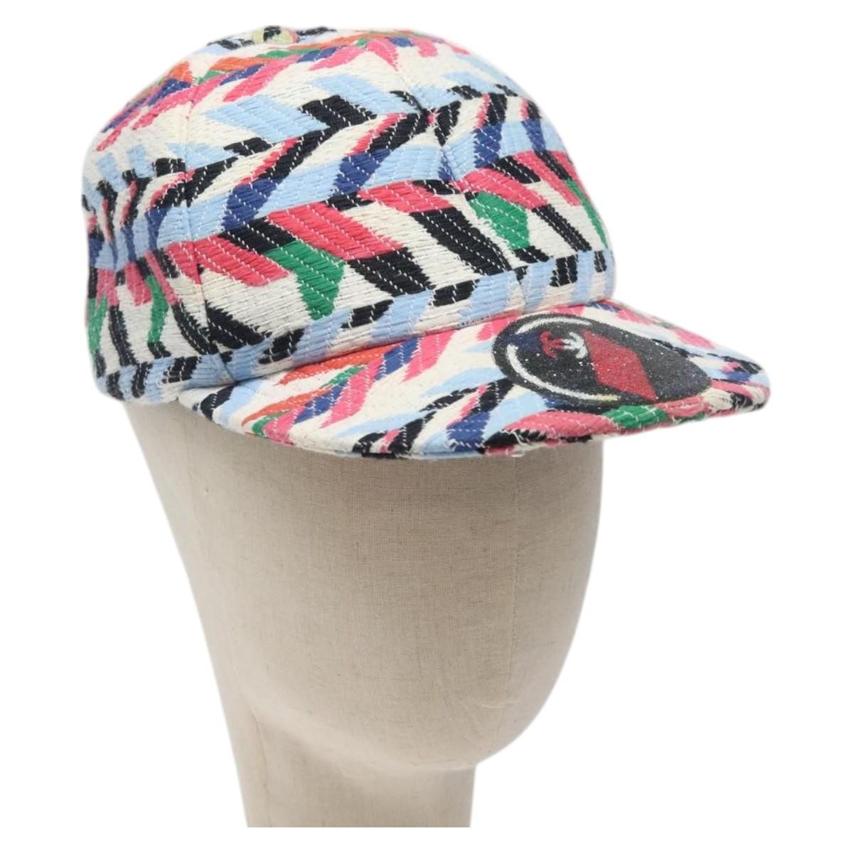 CHANEL Airline Cap Cotton Multicolor CC Auth BA2344 | eBay display picture 1