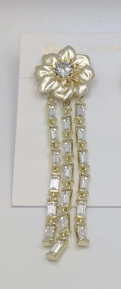 Pendientes colgantes Kendra Scott Cameron 2 en 1 chapados en oro y cristal llamativos Foto 2 de 4