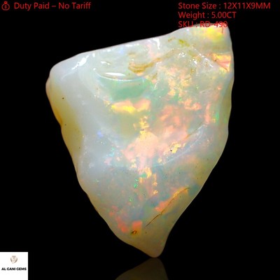 5.00 Cts Natural Fire Opal Meditation Rough Gemstone Jewelry Supply 12x11x9 mm