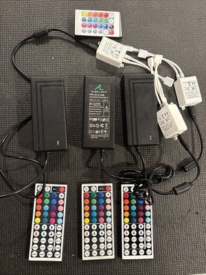 3 IR Controllers & Power Supply Adapters For 2835 3528 5050 LED Strip Lights