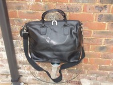 CIRCA italian black leather soft body holdall weekend bag travel bag