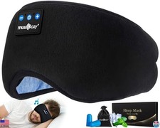 MUSICOZY Bluetooth 5.4 Sleep Headphones - Cozy Eye Mask Headband with HD Sound