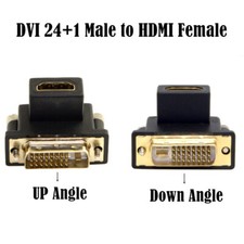 Angle DVI 24 1 Male to HDMI Female Adapter Converter Cable Plug Jack PC Computer