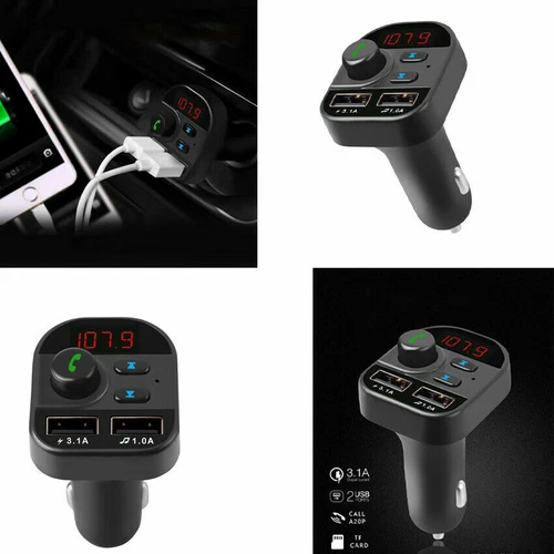 Bluetooth FM Transmitter Wireless Adapter MP3 Radio Car 2-Port USB Charger - Picture 6 of 24
