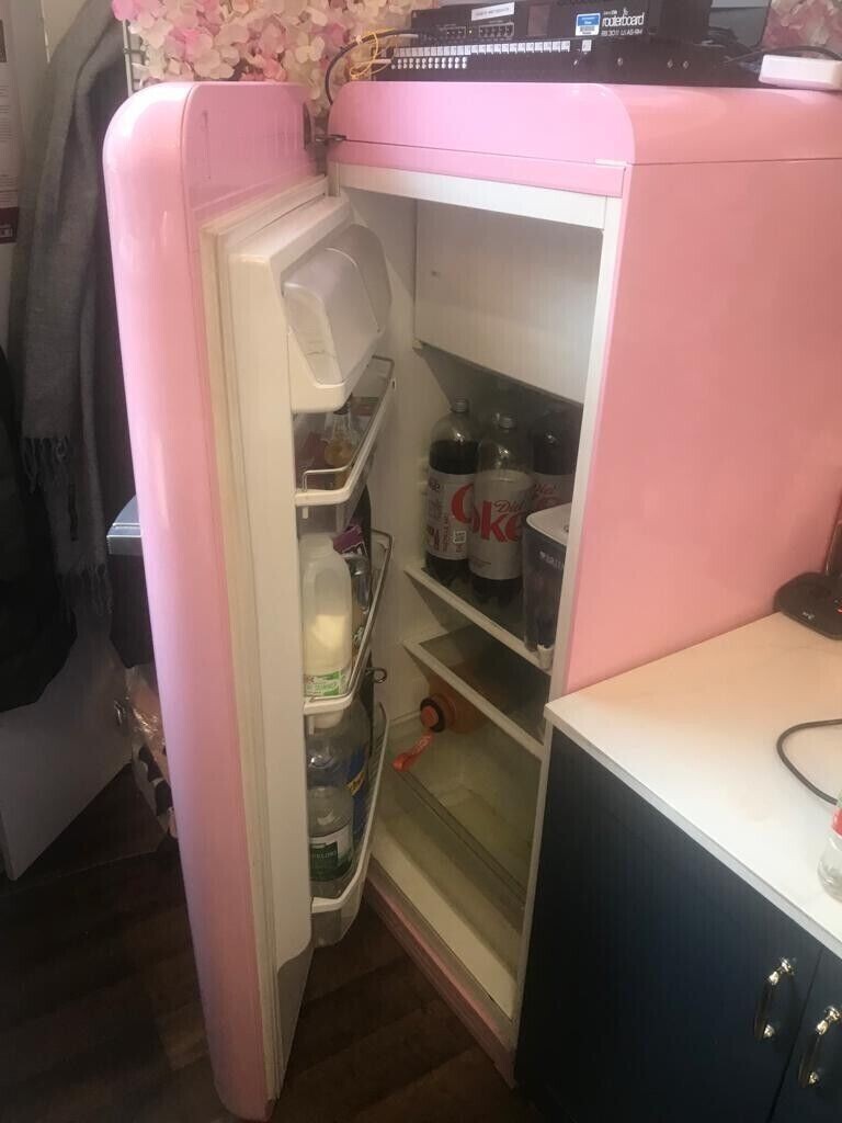 Pink SMEG fridge freezer used eBay