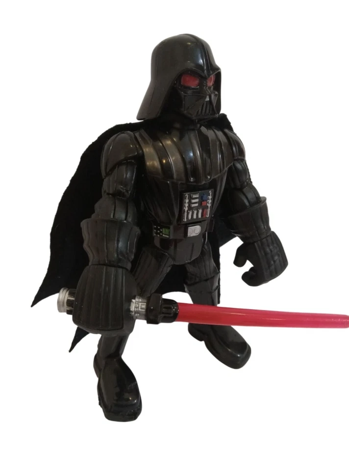 Figura de acción Mattel Darth Vader sable de luz roja negra extremidades móviles capa 6 pulgadas Foto 4 de 4