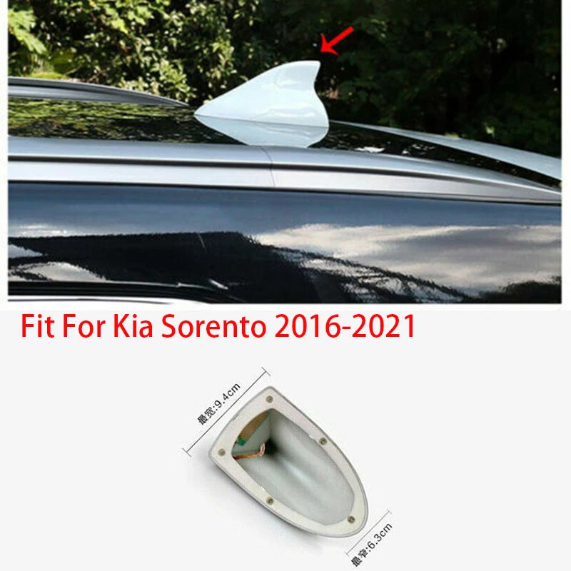 Fit For Kia Sorento 2016 21 White ABS Shark Fin Antenna Aerial Roof Cover Trim