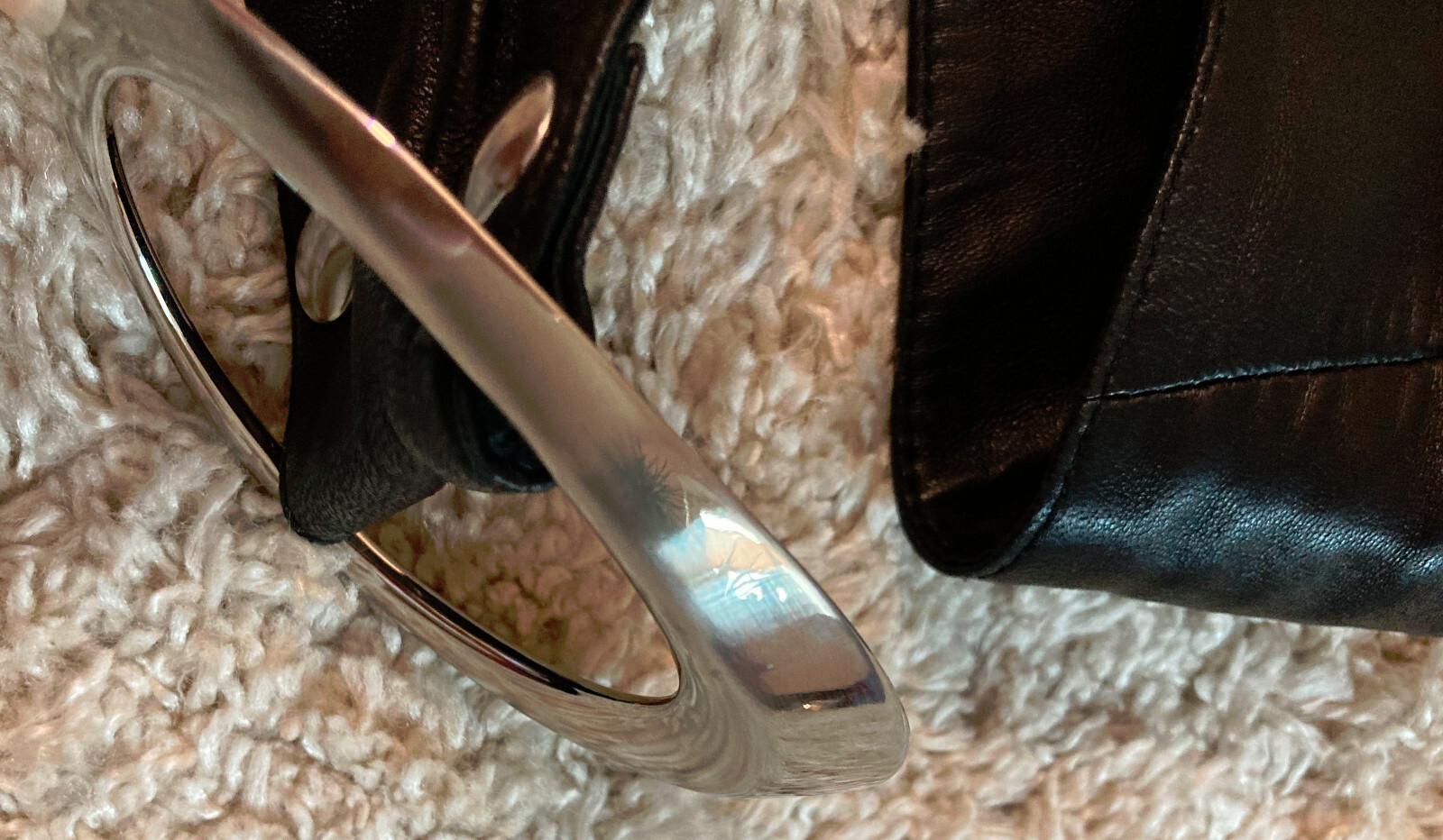 Classy Designer Women's Leather Belt 125x8cm Black With SilverBuckle