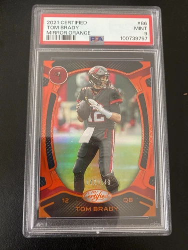2021 Certified Mirror Orange #86 Tom Brady Buccaneers 142/149 PSA 9 MINT