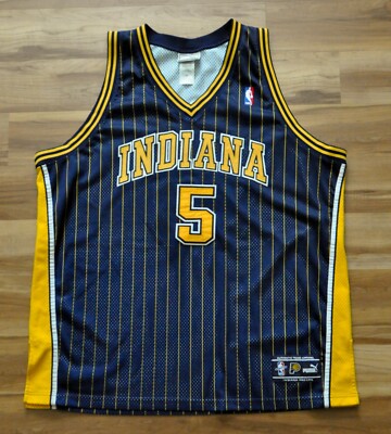Puma インディアナ・ペイサーズ ジャケット　ウインドブレーカー　NBA Jalen Rose Indiana Pacers PUMA Jersey Authentic Pin Stripe Blue
