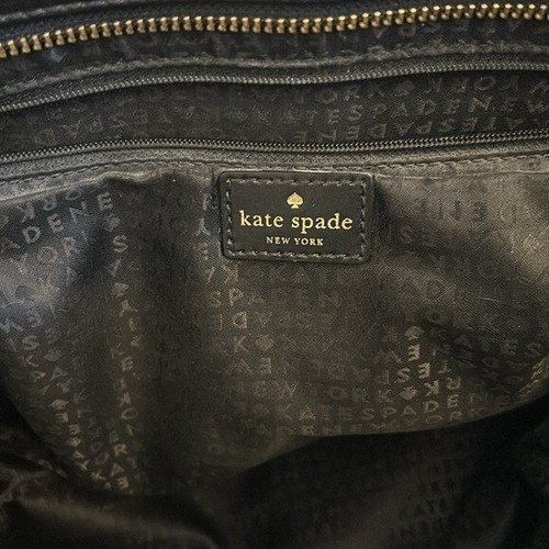 Kate Spade Tote Bag Black Leather Medium Haven Tote Handbag Shoulder Zip Top - Picture 5 of 15