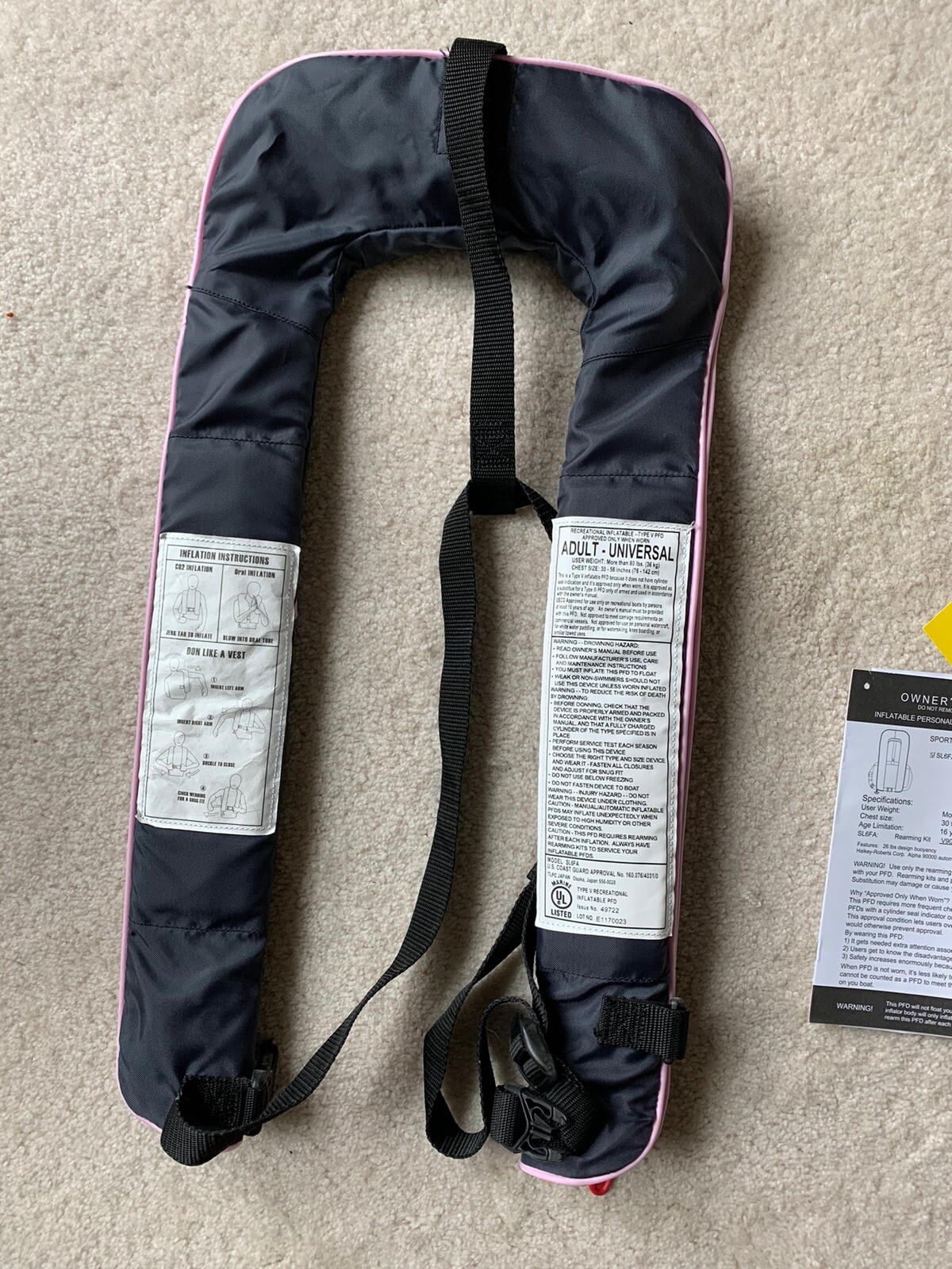 CABELA'S Inflatable V PFD Adult Life Jacket Approved 24G Automatic Life Vest eBay