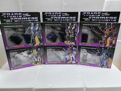 TRANSFORM G1 Reissue Starscream/Skywarp/Thundercracker/Ramjet/Thrust/Dirge New