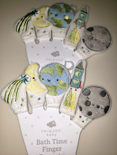 BABY BOY NEW BATH TIME FINGER PUPPETS ROCKET PLANETS SPACE TERRY CUTE NEW NWT