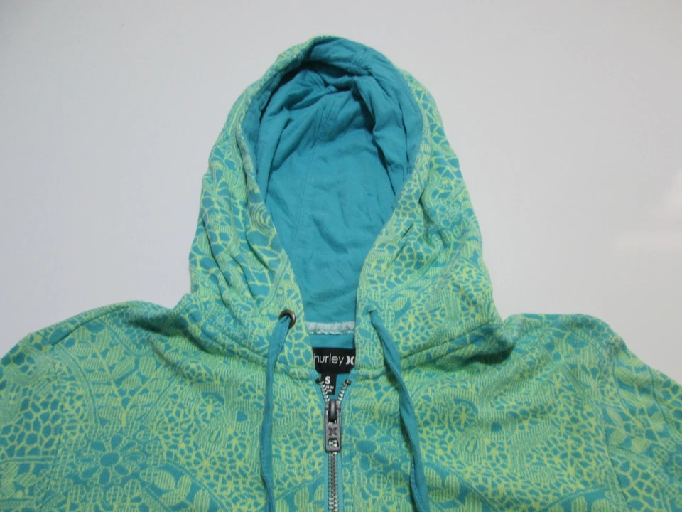 Hurley 女式 S 码田径夹克蓝色/黄色连帽运动外套 — 第 4/4 张图片