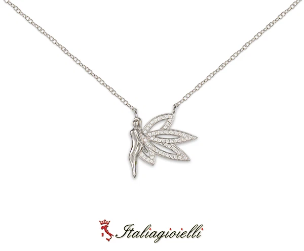 Brillante Collana Fatina in Argento 925 Rodiato Oro Bianco - Immagine 4 di 4