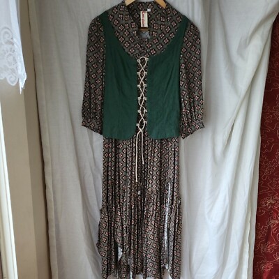 Boho Women Dress Amish Style Size S Unlined ZigZag Vest Corset | eBay Boho Women Dress Amish Style Size S Unlined ZigZag Vest Corset | eBay