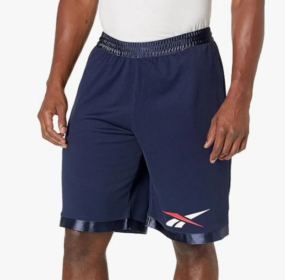 Reebok Men's Regular Fit Casual Mesh Basketball Shorts, Vector Navy, Size S