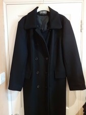 Womens Casamia Black Long Wool Coat Double Breasted L-xl.new.rrp 320£