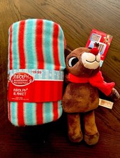2025 Rudolph Red Nosed Reindeer Christmas Throw Full Blanket Set Travel Plush