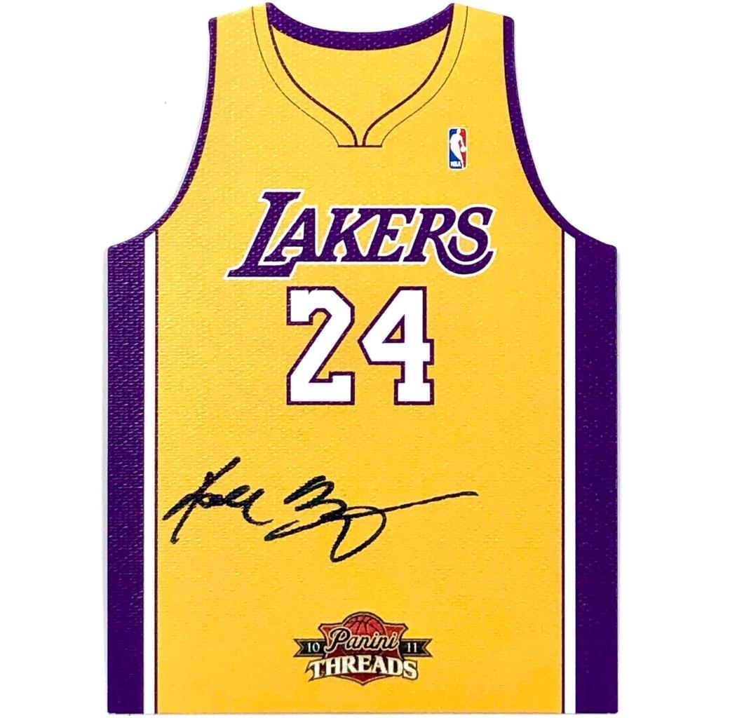 Facsimile Autographed Kobe Bryant #24 Los Angeles LA Yellow Reprint Laser  Auto Basketball Jersey Size Men's XL