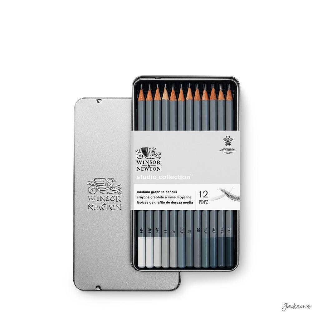 Winsor & Newton Studio Collection Graphite Pencil Set 12 Sketching Drawing