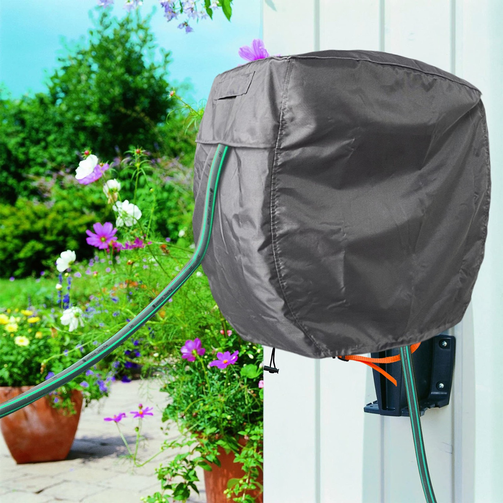 Garden Wall-mounted Hose Reel Cover,Protect Your Retractable Garden Hose Reel...