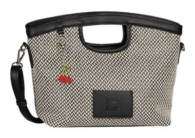 TOM TAILOR Lucien Zip Shopper M Handtasche Tasche Black schwarz creme Neu