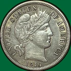 1914 Barber Dime Almost Uncirculated AU Coin, Scratch #43872