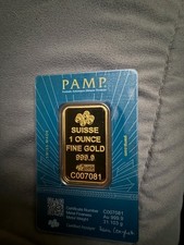 SUISSE 1 OUNCE LADY LIBERTY FINE GOLD 999.9 SERIAL #C007081 5350.00 per troy oz