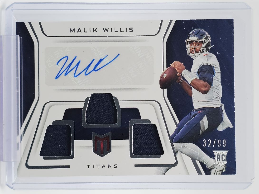 MALIK WILLIS 2022 CHRONICLES MOMENTUM RPA ROOKIE PATCH RC AUTO /99 Q3286