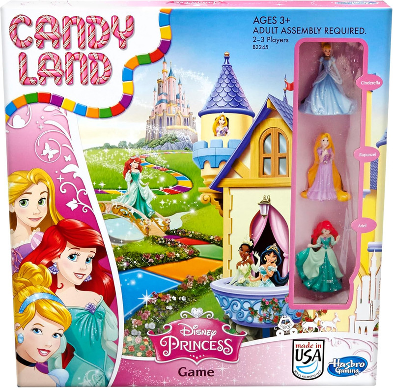 Candy Land Disney Princess Edition Board Game for Preschoolers, 2-3 Players