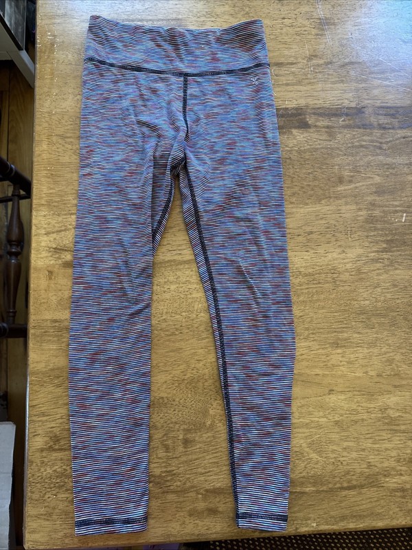Xersion Girls Quick-Dri multicolored Striped Leggings Sz M (10-12)