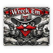 Texas Tech Wreck 'Em Mousepad - Vintage Raider Red Mascot Design