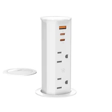 ANNQUAN 2 Inch Space Saver Pop up Outlet for Countertop with PD20W USB Ports,2 O