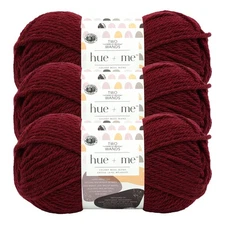 (3 Pack) Lion Brand Yarn 617-113BF Two of Wands: Hue + Me Bulky Yarn, Gamay