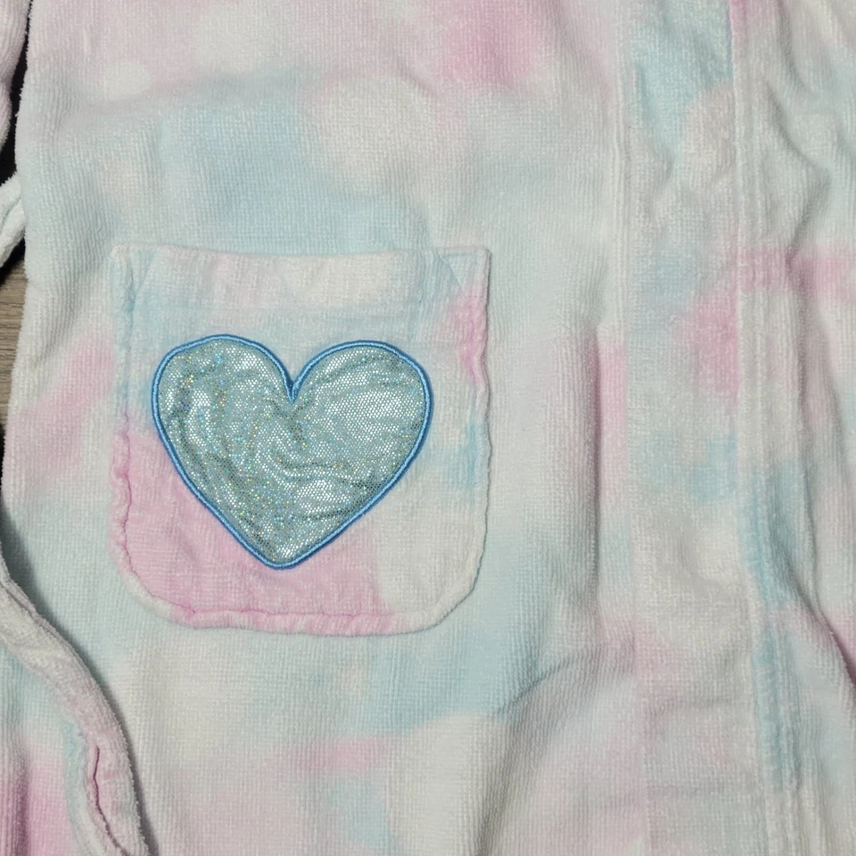 Saint Eve Girl's Pink/ Blue Tye Dye Hooded Unicorn Swim/Bathrobe Size Large... - Image 3 of 4