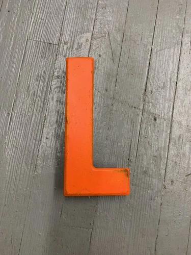 Vintage Metal 10" Letter L w/clips Commander Board Marquee Sign Neon Orange