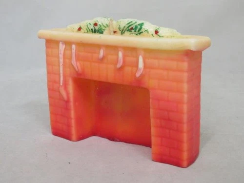 Vintage Tavern Gurley FIREPLACE Candle (RARE Night Before Christmas Set) 1940s image 2