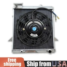 3 Row Aluminum Radiator & Fan For 1975 1976 Triumph TR6 Manual 1975 1976 MT TR 6